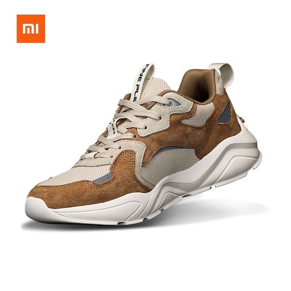 

xiaomi mijia trend retro old leather shoes stitching slip wearable casual shoes comfortable rebound mens running shoes y200612, Black