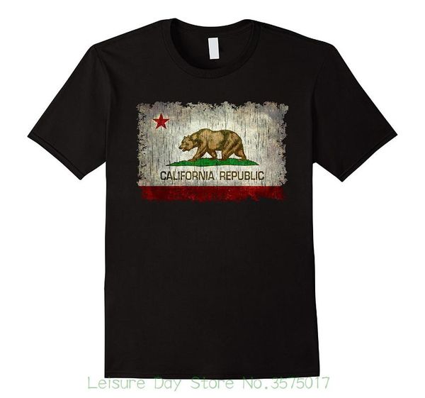 

2018 новое прибытие мужская футболка new vintage california flag футболка - тяжелое проблемные текстуры, White;black