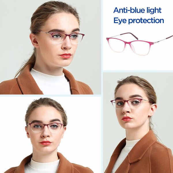 

occi blue light blocking glasses women cat eyes eyeglasse frame anti blue ray eyewear computer gaming goggles optical spectacle, White;black