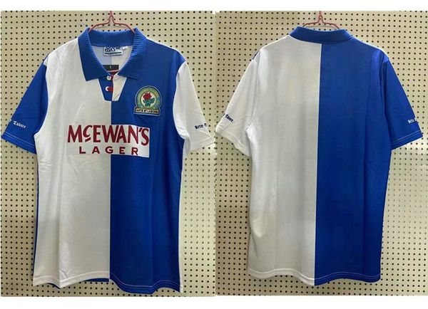 

1994 1995 blackburn rovers retro soccer jersey 94 95 blackburn alan shearer sutton hendry sherwood berg vintage classic football shirt, Black;yellow