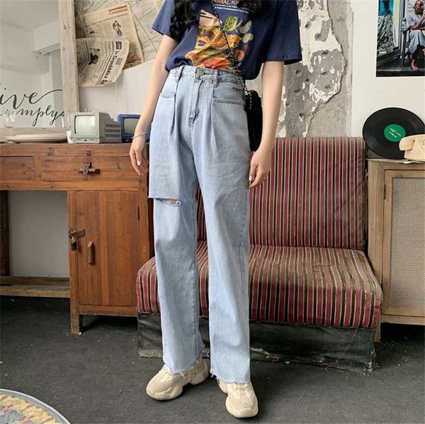 

women's jeans loose wide-legged modern sense personality novel hiphop street style trousers, Blue