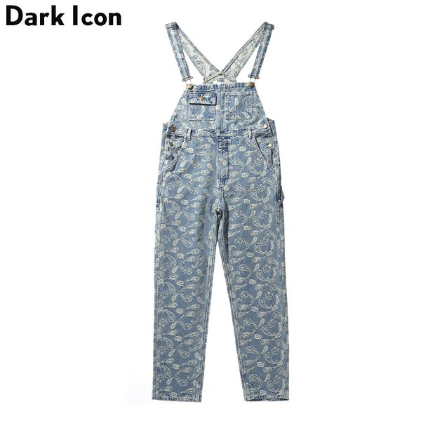 

bandana dobby overall pants men 2018 new fashion paisly denim men's jeans hip hop jeans man trousers, Blue