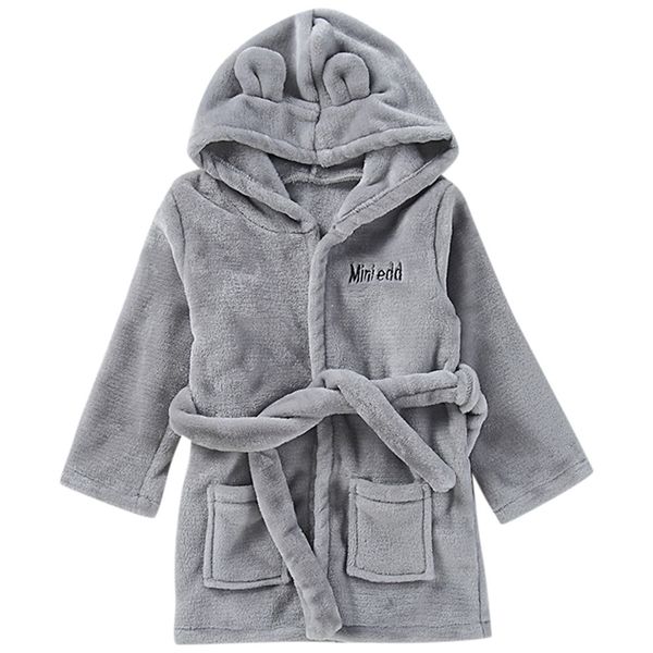 

arloneet toddler kids baby coral fleece solid bathrobe cotton plush warm hooded bath robe towel pajamas g0519, Blue;red