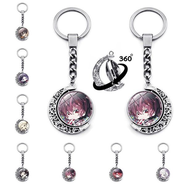 

anime bougo stray dogs keychain rotating pendant keyring, Silver
