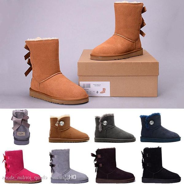 

boxwith wgg women australia classic tall boots women girl snow winter boot shoes fuchsia black blue red leather shoes size 36-41