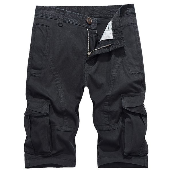 

loose cotton men short pants miltary style multi pockets pantalon corto militar, White;black