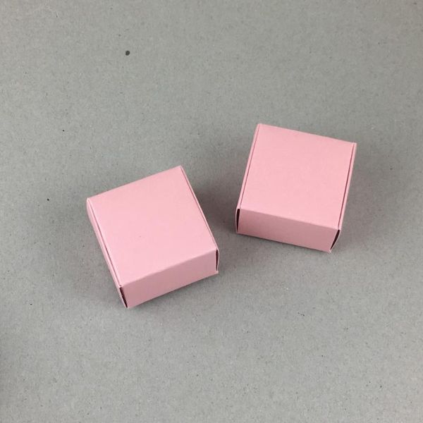 

25pcs/lot natural brown paper cardboard mini box cases 4x4x2.5cm for banquet small jewelry trinkets fruits wax candle cases