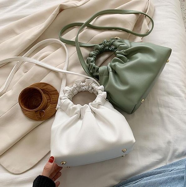 

2020 new designer luxury handbags purses ladies clouds bags fashion girl shoulder bags cross body plain ruched wrist bag