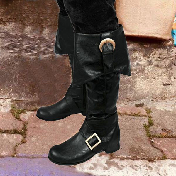 

boots over the knees mid boots square low heel side zipper bare motorcycle botines mujer 2019#g4, Black