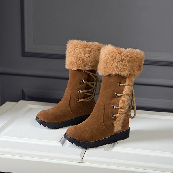 

big size 9 10 11 12 boots women shoes ankle boots for women ladies shoes woman winter plain round head front lacing, Black