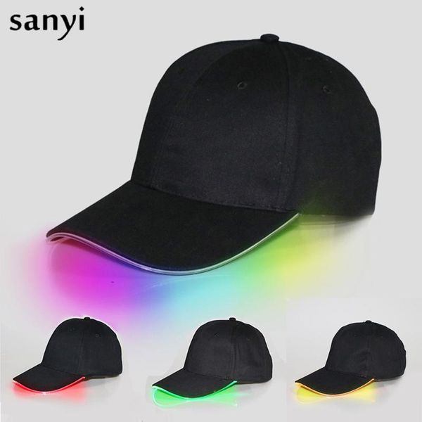 

led light flash headlight baseball cap fashion led lighted glow club party black fabric travel hat baseball cap headlamp