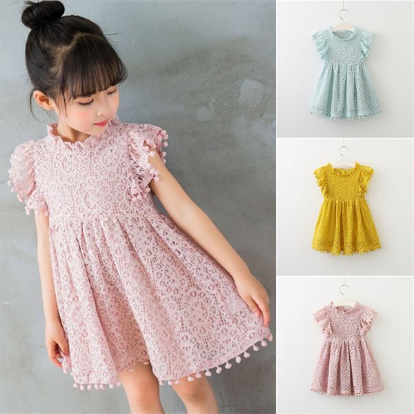 

summer girls dresses 3 colors kids clothes fashion tassel princess girls dress kids designer clothes girls jy63, Red;yellow