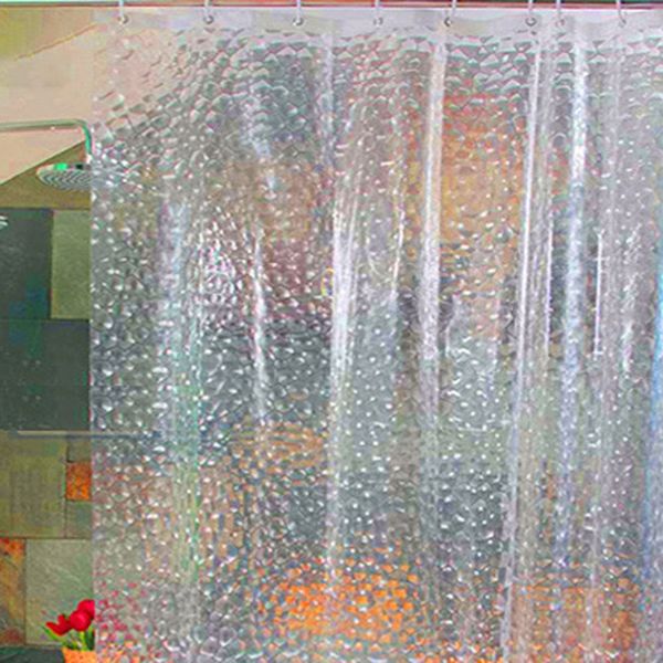 

1.8 x1.8m 3d thickening bathroom transparent 3d water cube eva shower curtain environmental waterproof
