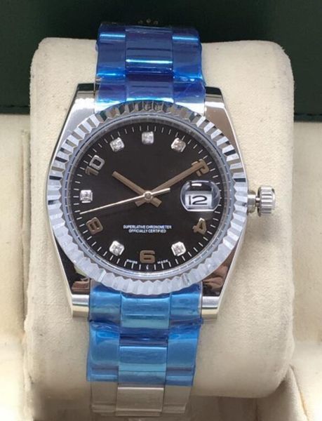 

luxury mens automatic mechanical watches 40mm stainless steel wristwatches mens date just daydate watch diamond mens watch, Slivery;brown