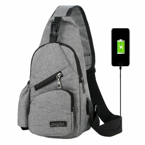 

classic men's chest bag oxford cloth fashion strap messenger bag solid color portable shoulder