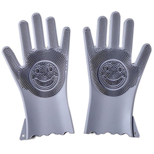 

reusable silicon dish scrubber rubber cleaning gloves food grade cleaning sponge dishwashing brushs magic silicone gloves