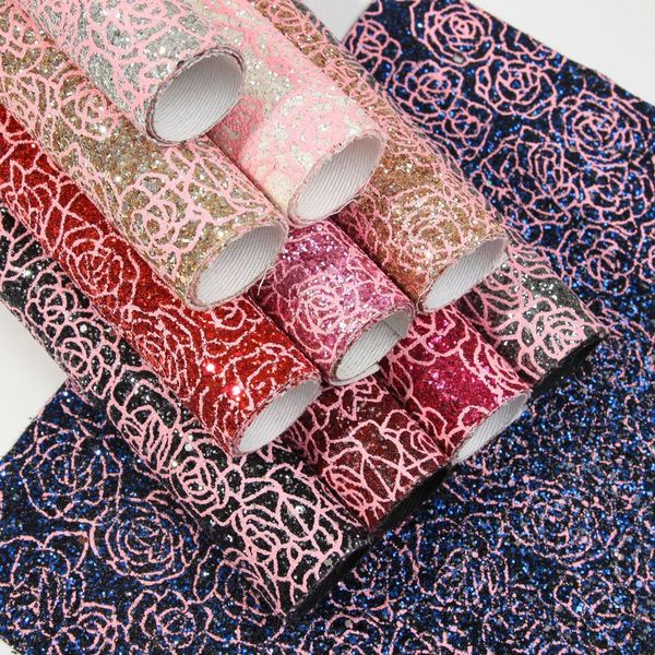 

yg3029 ale pu vinyl sweet heart glitter leather cloth fabric synthetic leather rexine diy accessories materials (1yard, Black
