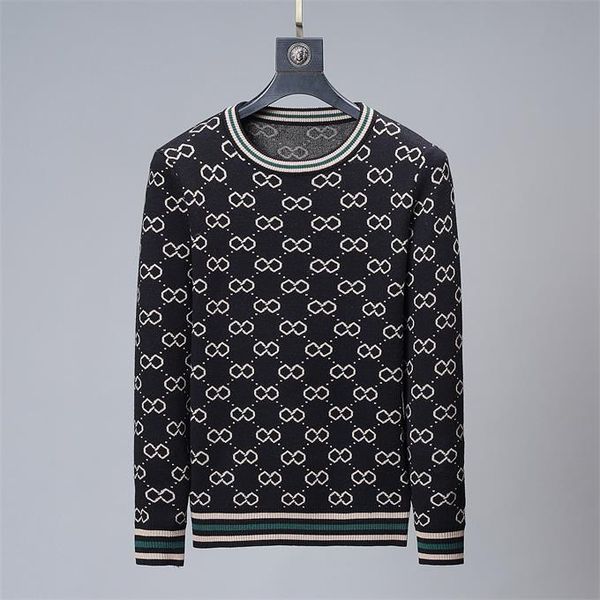

new 2020 men's high-end design sweater pullover brand men's sweater knitwear long-sleeved design sweater winter men's wear -4, White;black