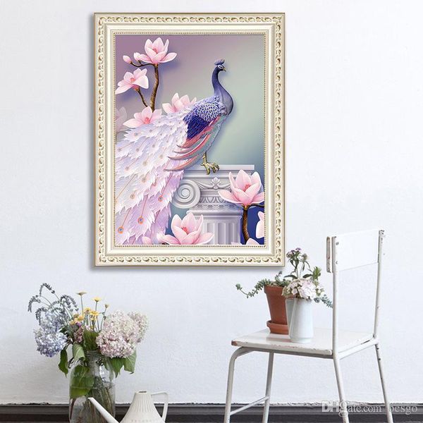 Diamond Embroidery Cross Stitch Diy 5d Diamond Painting Animal Peacock Home Decoration Diamond Embroidery Gift For Friends Bh0338