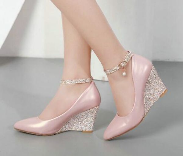 scarpe con zeppa bianche