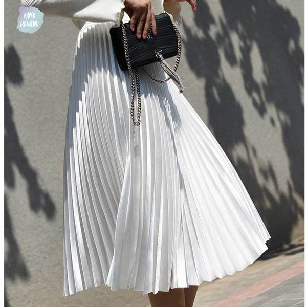 

waist high skirts women long skirt white pleated skirts fashion design brand women saia long skirts faldas midi, Black