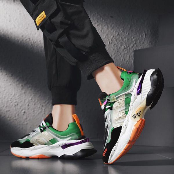 

men running shoes beige orange multicolor graffiti all-match fashionnew men trainer breathable outdoor sport sneaker