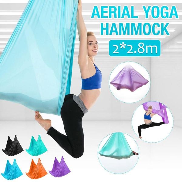 

flying-aerial yoga hammock multifunction anti-gravity yoga-swing belts pilates inversion exercises device yoga belts 5-colors