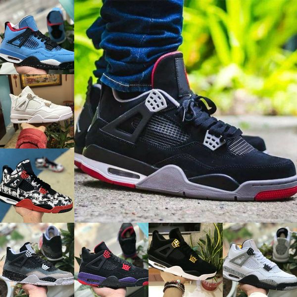 

2019 bred 4s men designer basketball shoes designer 4 pale citron pure money lighting royalty black white cement trainer sports sneaker