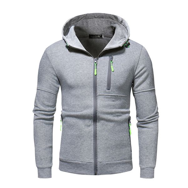 

autum winter streetwear hoodies harajuku sweatshirts men long sleeve zipper patchwork hooded sweatshirt cardigan, Black;brown