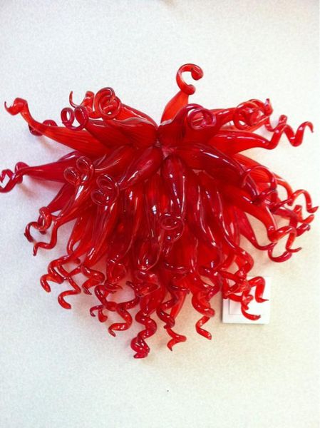 

oem mouth blown borosilicate glass wall sconce craft red glass wall lamp chinese arts crafts