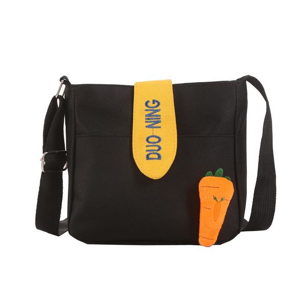 

wild shoulder bag lady fashion cute solid color with carrot pattern canvas messenger bag detachable handle 2019 women bags