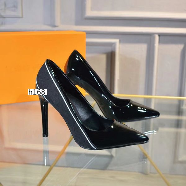 

r women shoes red bottom high heels 10cm black red leather pointed toes pumps dress shoe size 37