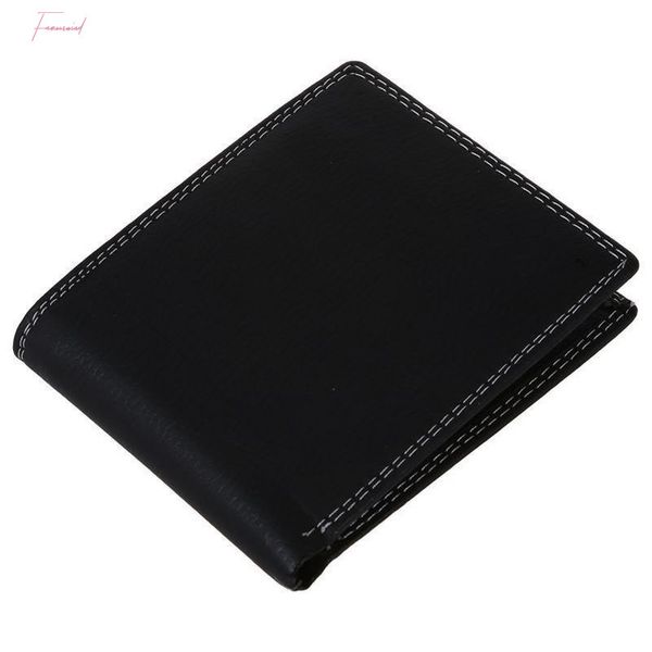 

men leather card cash receipt holder organizer bifold wallet coin purse drop shipping high quality, Red;black