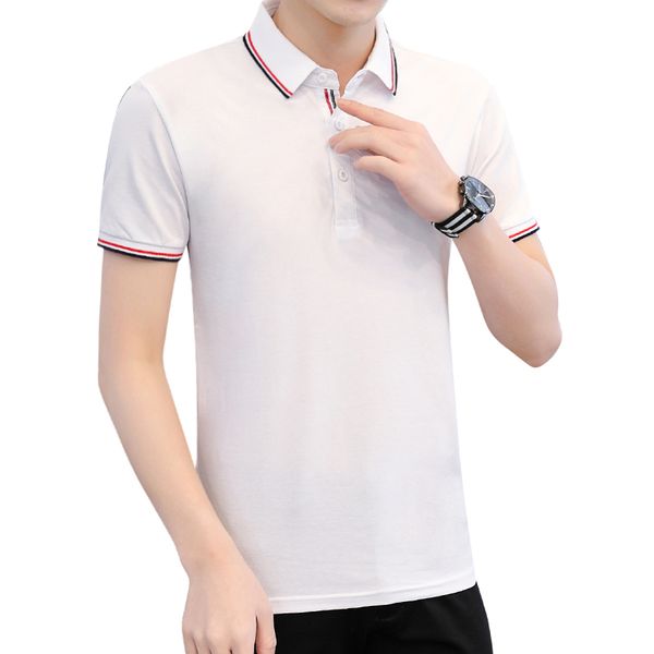 

summer mens designer polo brand clothing men fabric polo t-shirt collar casual unique colours and details t-shirt solid color tee shirt, White;black