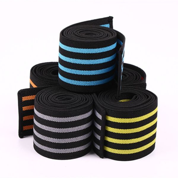 

200*8cm high elastic comfortable gym sports knee wraps breathable keep warm running weightlifting bandage straps pads new, Black;gray