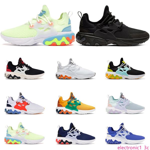 

2019 new men shoes react presto barely volt triple black dharma phantom red hyper royal beach day navy bule sports sneaker size 36-45, Black;green
