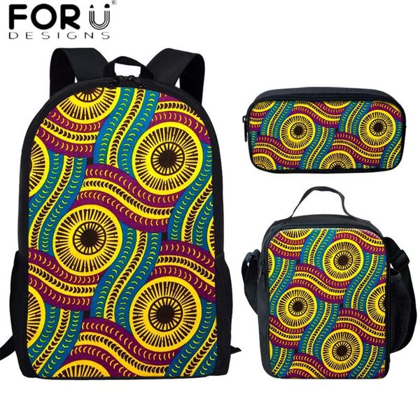 

forudesigns children school bags tribal ethnic print shoulder backpack lady girls african traditional large capacity bookbags