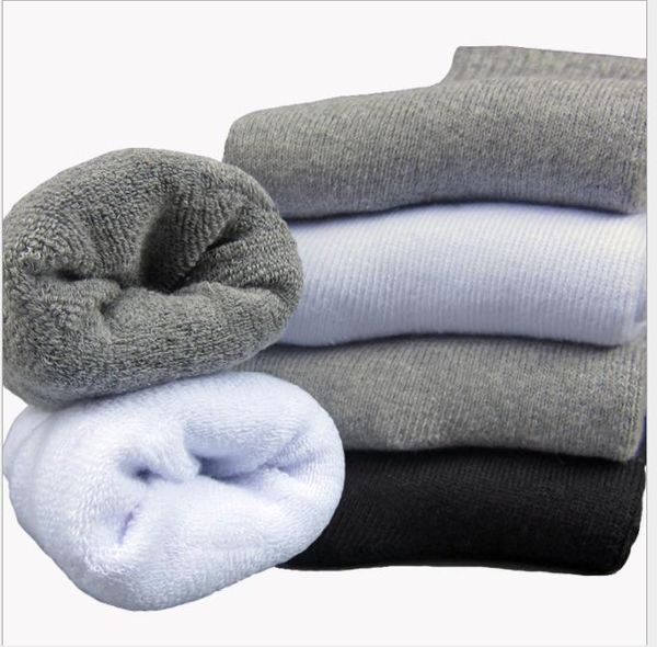 

men's high-waist winter warm socks thickened sports towel socks full wool loop cotton socks, Black