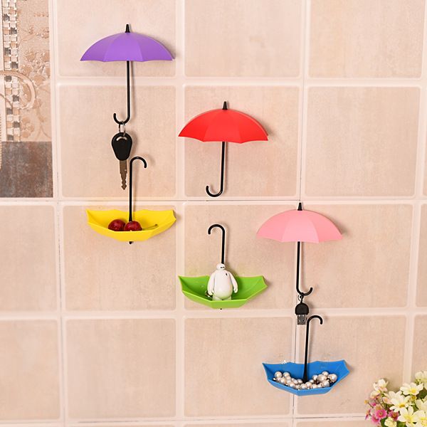 

3pcs umbrella styling wall adhesive nail-hook hooks for hanging