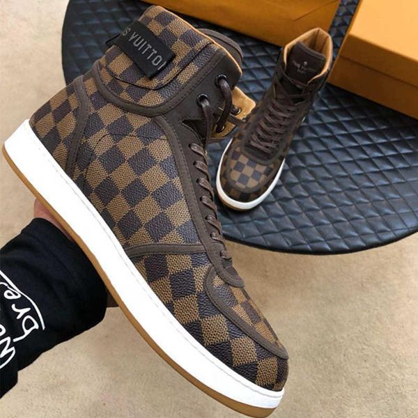 

z14 rivoli sneaker iconic damier graphite canvas mens luxury designeshoes casual shoes with printing leather hook and loop lace-up sneaker, Black