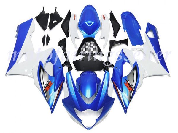 

new abs plastic fairings kit fit for suzuki gsxr1000 2005 2006 gsxr1000 05 06 injection mold gloss blue and white with red logo and silver