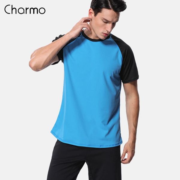 

charmo men rashguard dry-fit shirts surf shirts men diving shirt uv-protection rash guard upf 50+ beach wear surfing t-shirt