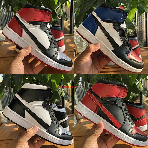 

jumpman 1 og black white banned men basketball shoes mens 1s chicago track red unc sneakers gold 3 desingner trainers
