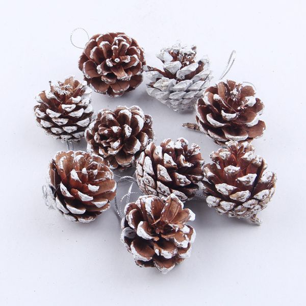 

9pcs christmas pine cones bauble xmas tree party hanging decoration christmas ornament natural p props accessories