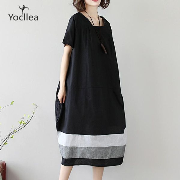 

oversize women's dress 110kg spring and summer dress fat and loose casual dresses vestido black, Black;gray