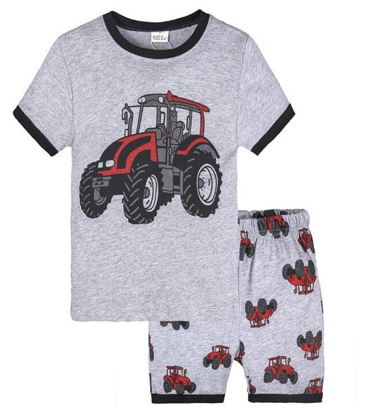 

2pcs toddler kids baby boys girls pajamas cartoon print shorts outfits set dropshipping baby clothes, White
