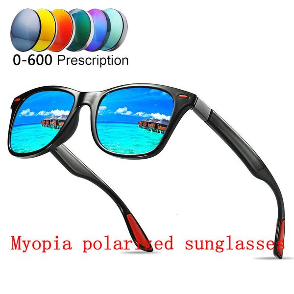 square custom made myopia minus prescription polarized lens polarized sunglasses square mirror coating sunglasses goggle fml, White;black