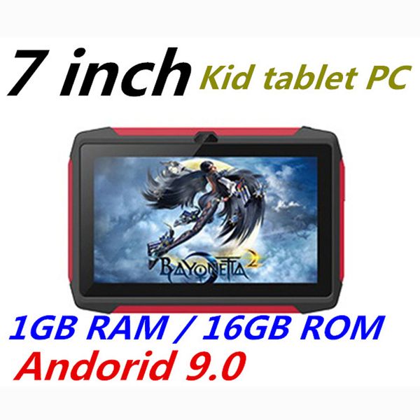 Tablet da 7 pollici per bambini, Android9.0 (display full hd 1024 * 600), 16 GB reali, 1 GB di spazio di archiviazione, WiFi e Bluetooth