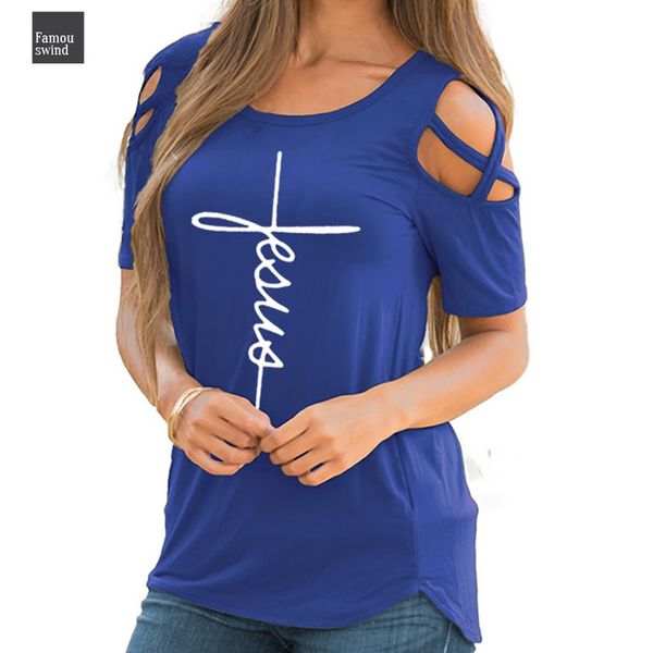 

2019 новая тенниска прибытия новый смешной печати тенниски tops плюс размер коротким рукавом с плеча смазливая для женщин, White