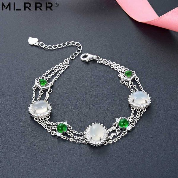 

link, chain mlrrr sterling 925 silver jewelries cute romantic elegant synthetic opals zircons bracelets, Black